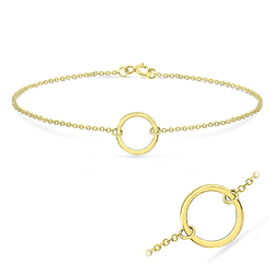 Round Gold Plated Silver Anklets ANK-106-GP